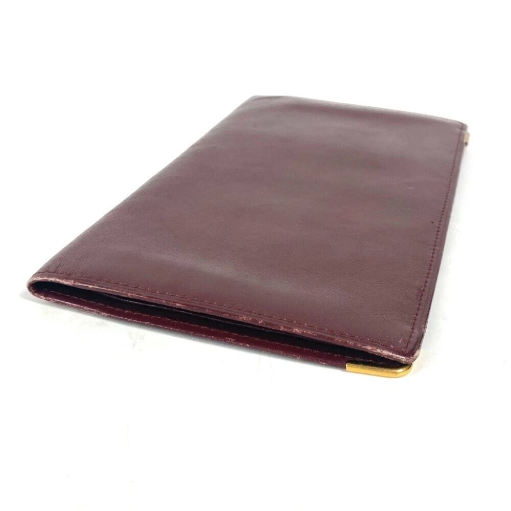 CARTIER Must de Line logo wallet Long wallet Long Wallet Leather wine-red